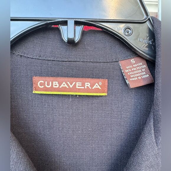Cubavera Men’s Black Pleated Button-Down Cuban Style Shirt Small - Picture 3 of 3